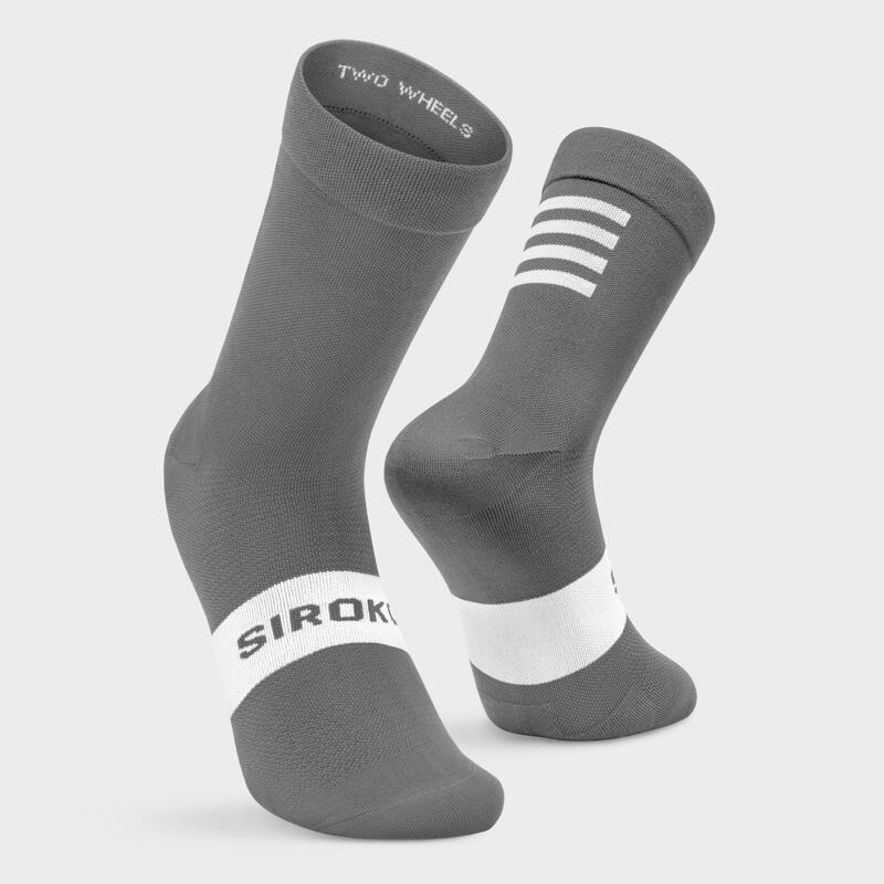 Calcetines para ciclismo Hombre y Mujer S1 Grey Saas SIROKO Gris Plata