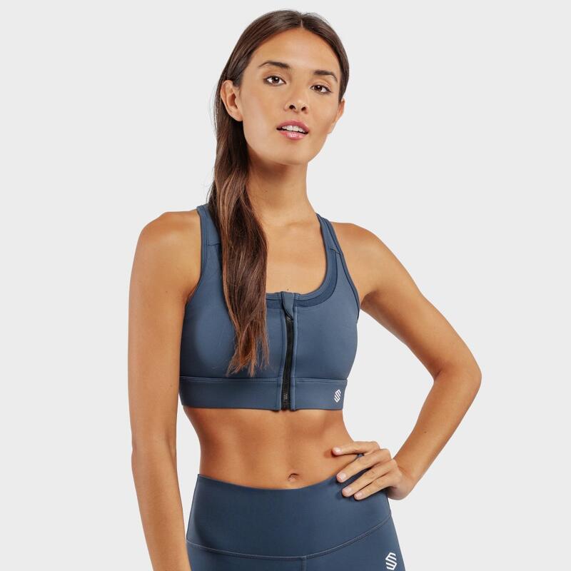 Reggiseno sportivo - Supporto Elevato Fitness Donna Squat Blue SIROKO Blu Denim