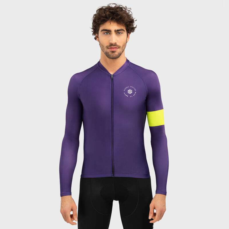 Maillot manches longues Cyclisme SIROKO M2 Bergen Prune Homme