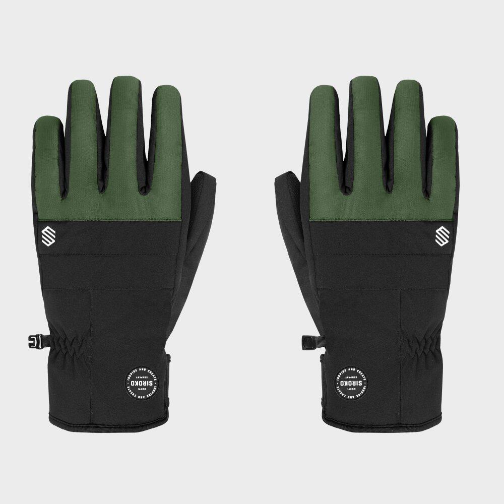 Men's and Women's Winter Sports Snowboard and Ski Thermal Gloves Voss Green Black