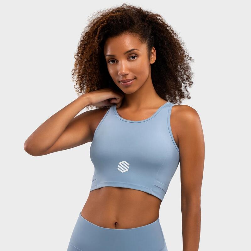 Brassière sport Fitness Femme Crunch Blue Bleu Ciel