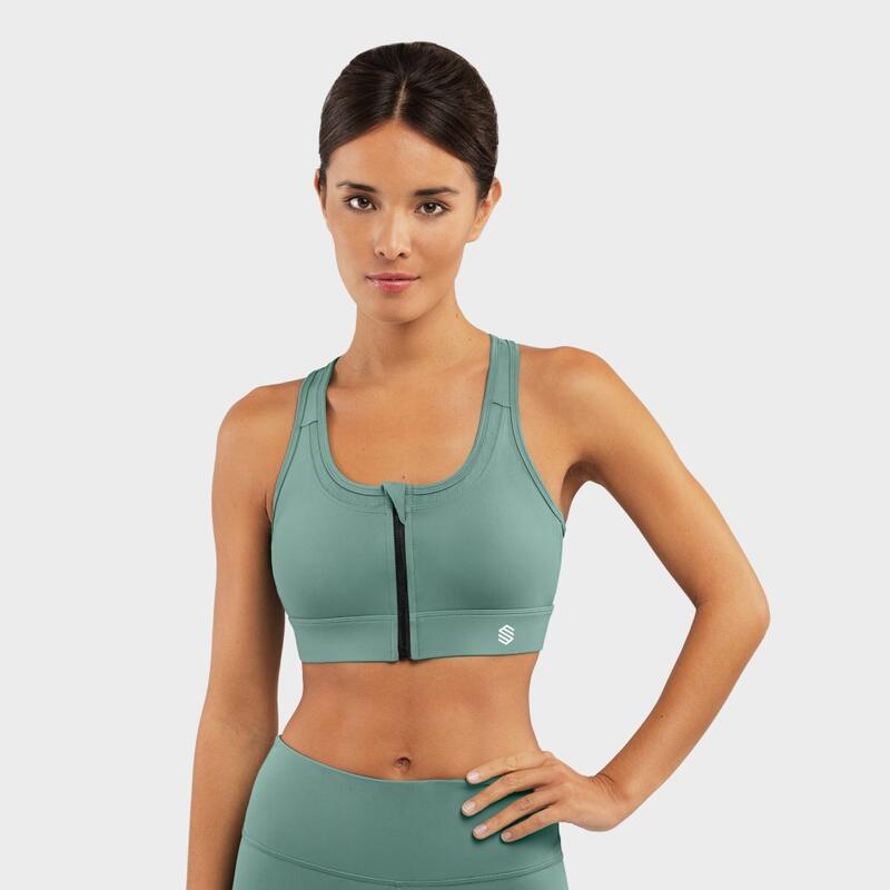 Brassière sport - Maintien élevé Fitness Femme Squat Green Vert Cendré