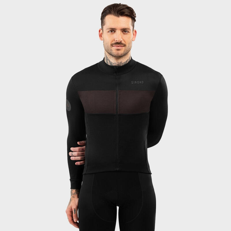 Maglia maniche lunghe merino Ciclismo SIROKO SRX PRO World Race Nero Uomo