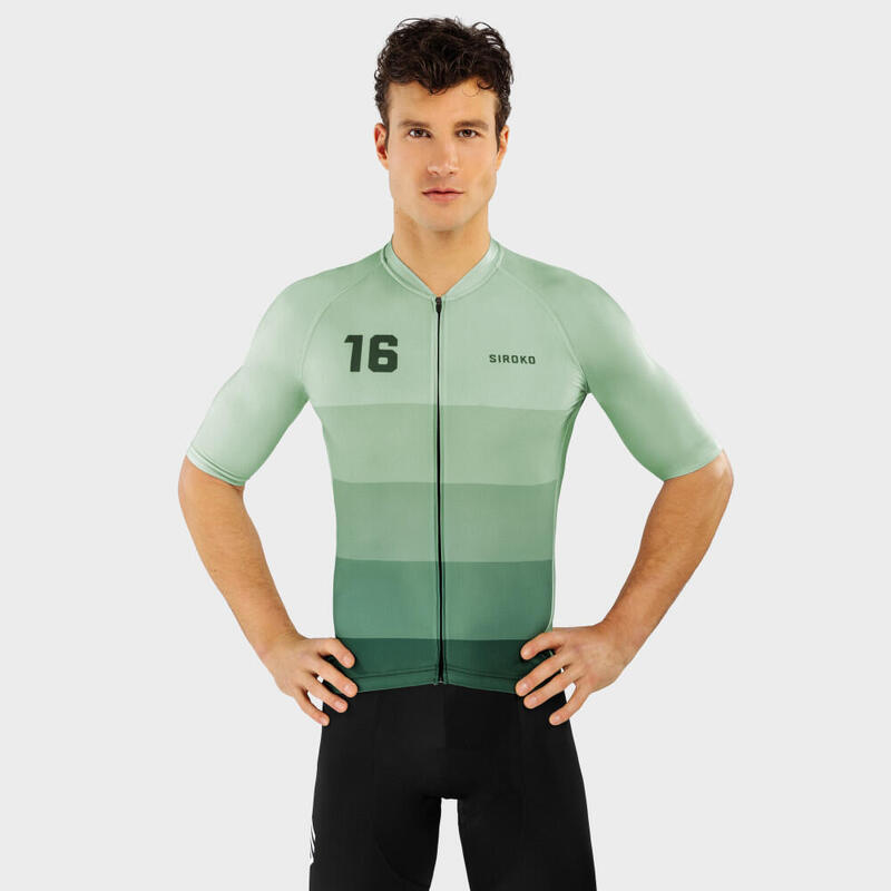 Maillot manches courtes Cyclisme SIROKO M2 Greenways Vert Menthe Homme