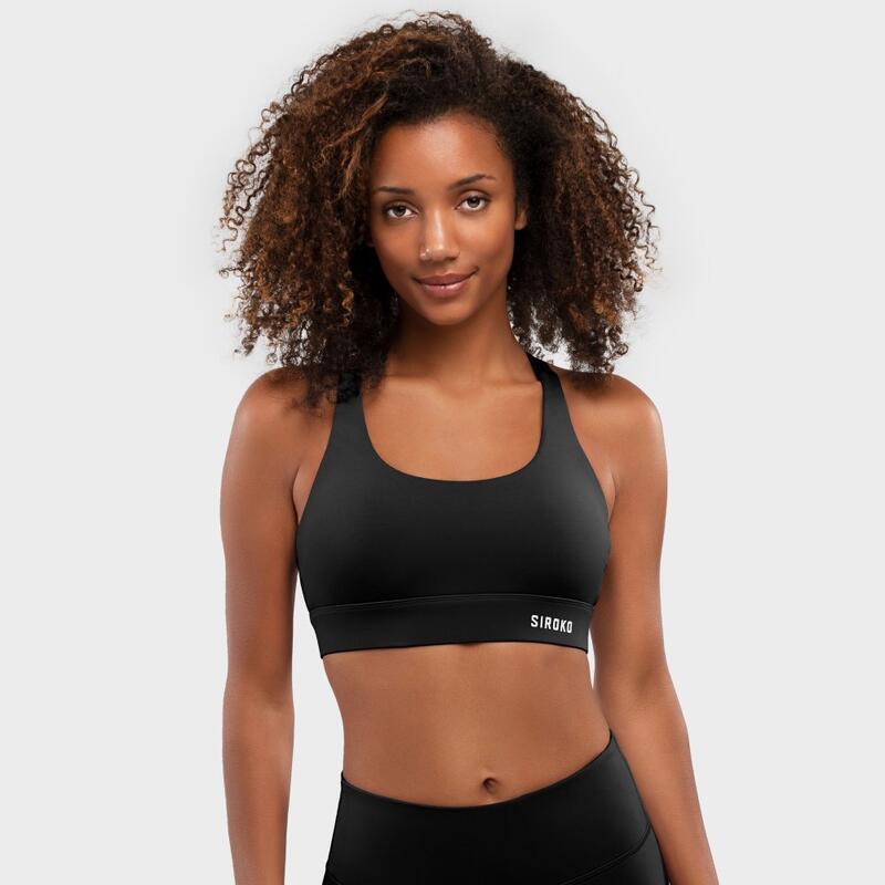 Damen Fitness Sport-BH - Starker Halt Cardio Black SIROKO Schwarz