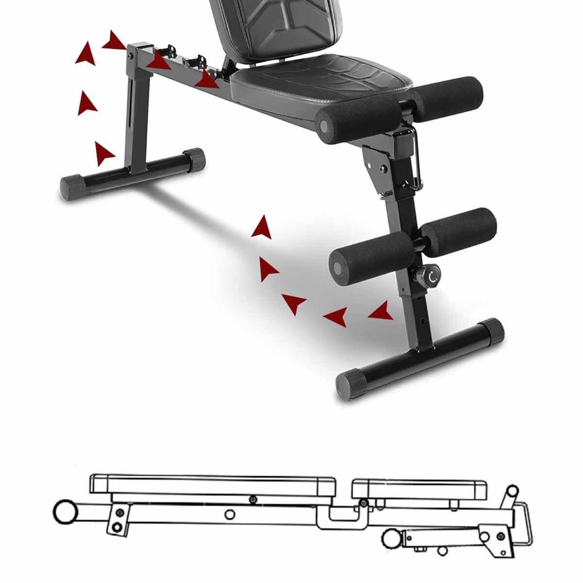 MARCY PRO PM-10110 EASY BUILD DELUXE ADJUSTABLE UTILITY WEIGHT BENCH 6/7
