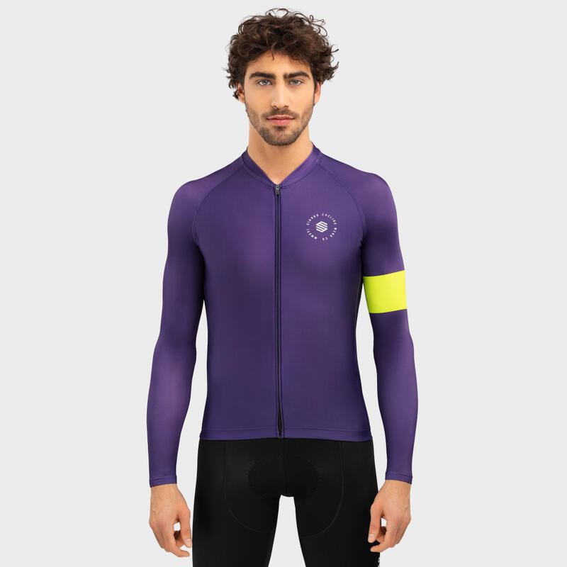 Maillot manga larga ciclismo SIROKO M2 Bergen Ciruela Hombre