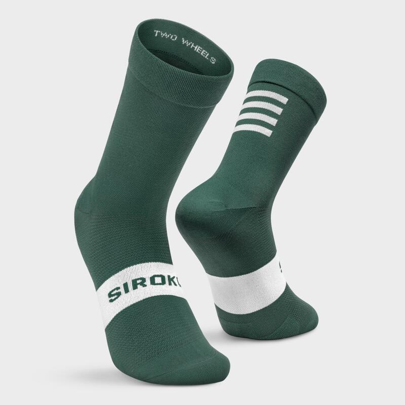 Herren und Damen Radsport Fahrradsocken S1 Green Alpe d'Huez SIROKO Armeegrün