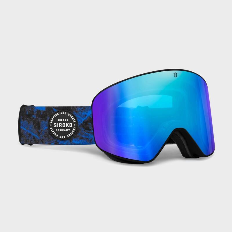 Heren en Dames Wintersport Skibril GX Boardercross SIROKO Blauw