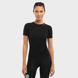 Sous-maillot vélo laine mérinos femme Cyclisme SRX Premium Skin Noir