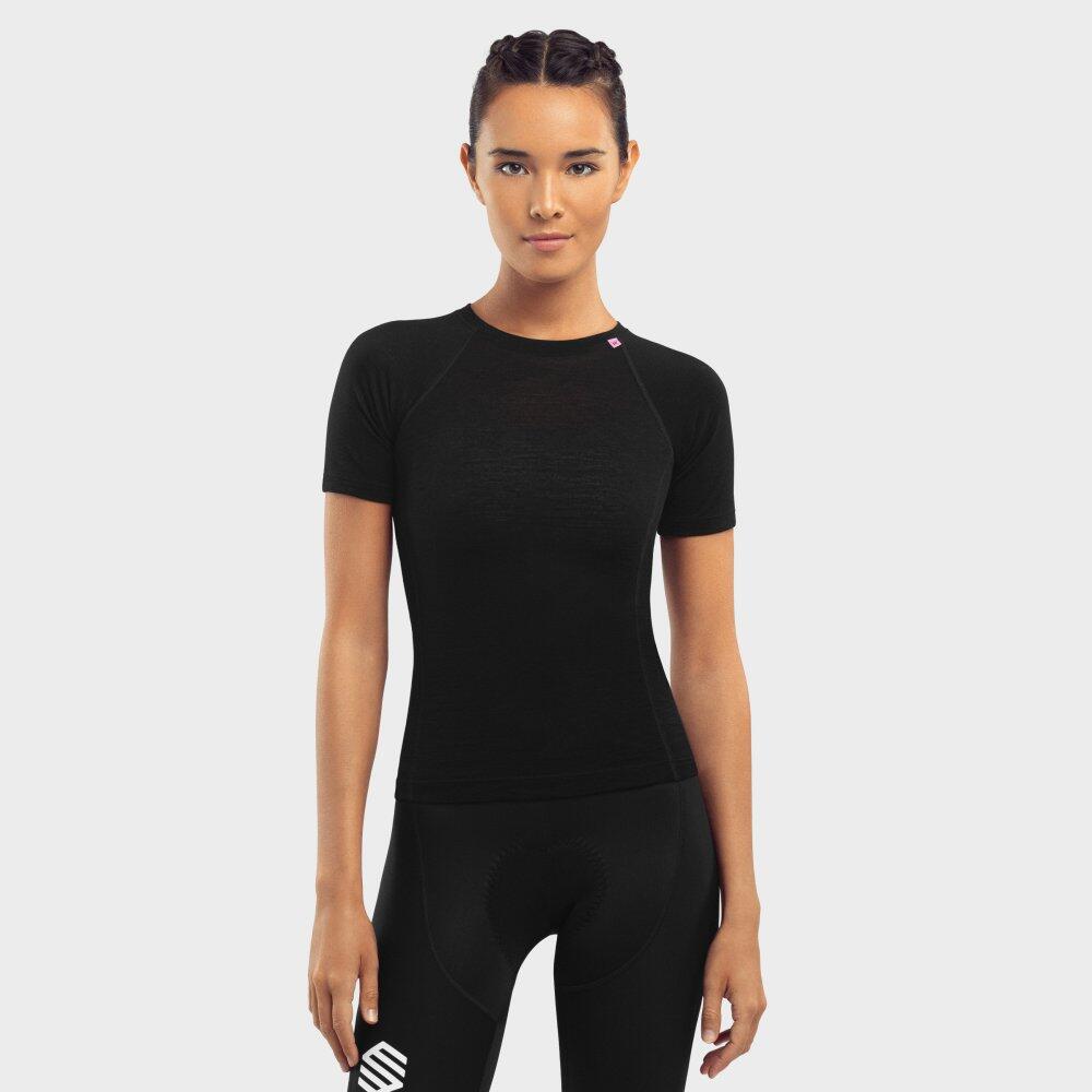 Maglia SRX Premium Skin in lana merino da ciclismo per donna Nero