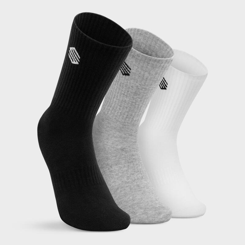 Herren und Damen Lifestyle Sportsocken 3er-Pack Step SIROKO Schwarz