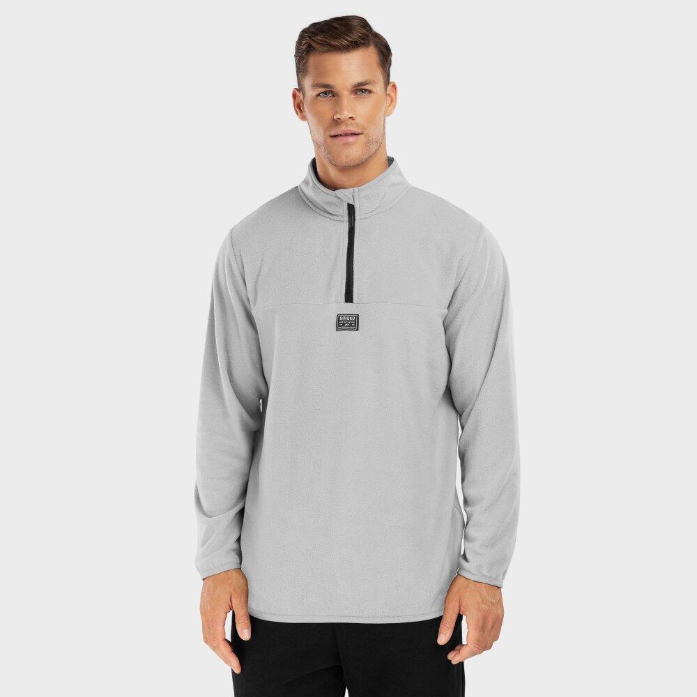 Men's fine fleece pullover Winter Sports Limestone Pearl Grey