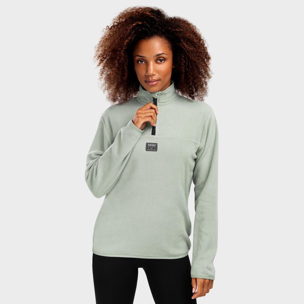 Women's fine fleece winter sports sweater Cascade-W Ash green