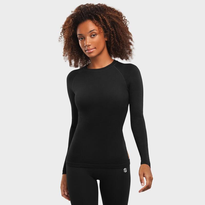 Maglia intima in merino donna Sport invernali Ultimate Siberia SIROKO Nero