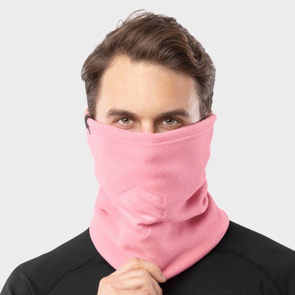 Men's and Women's winter sports neck warmer Blunt Pink Rose Bonbon