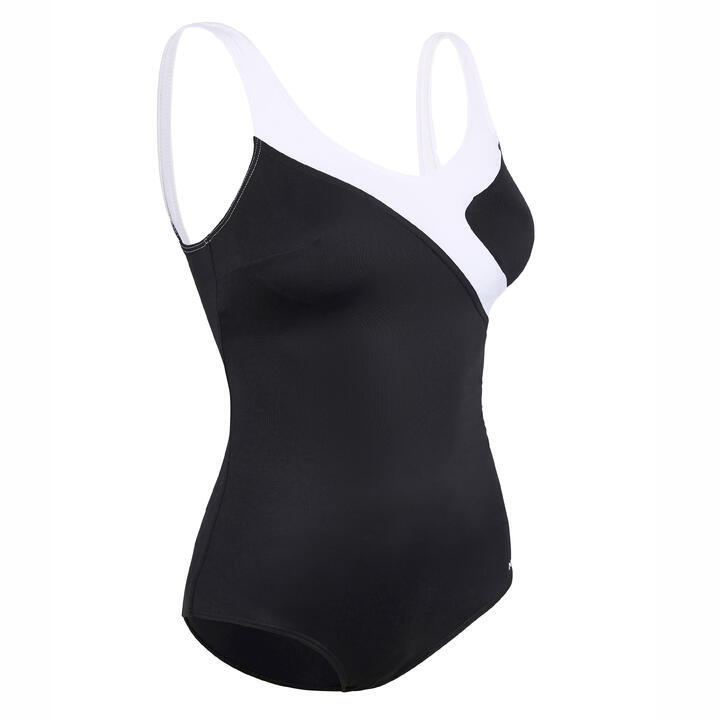 Refurbished Womens 1-piece Swimsuit Karli - Black White- A Grade 1/7