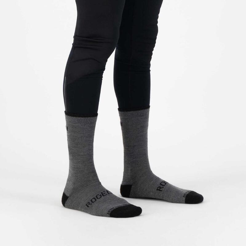 Fietssokken Winter Merino Wol Heren en Dames Grijs