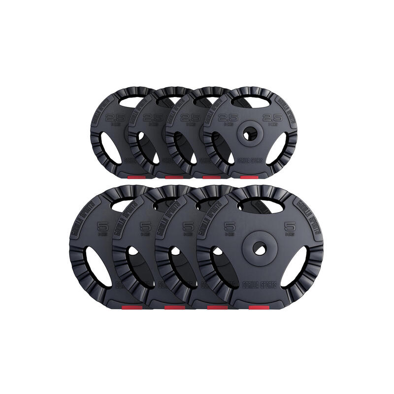 GORILLA SPORTS Gripper Kunststoff Hantelscheiben 1,25 - 15 KG