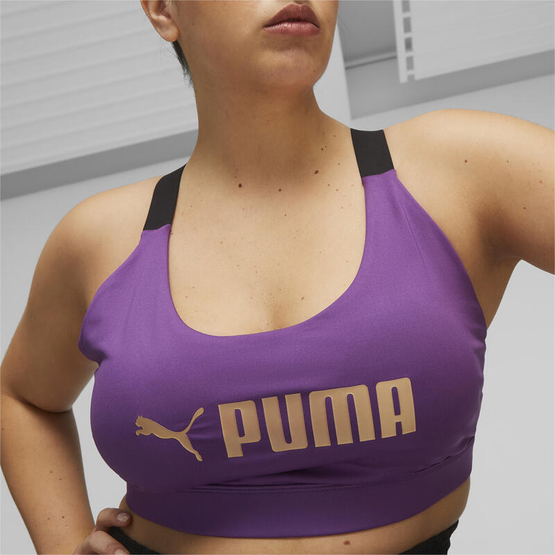 Fit trainingsbeha voor middelzware inspanningen voor dames PUMA Purple Pop Gold