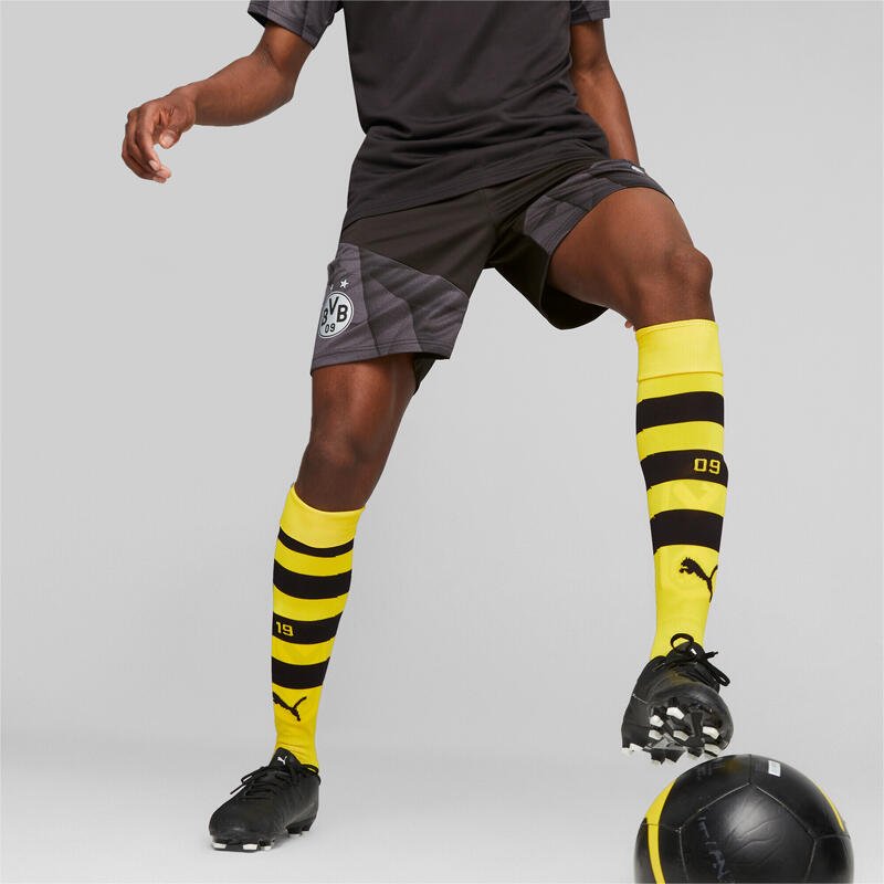 Short d’entraînement 23/24 Borussia Dortmund PUMA Black Silver Metallic