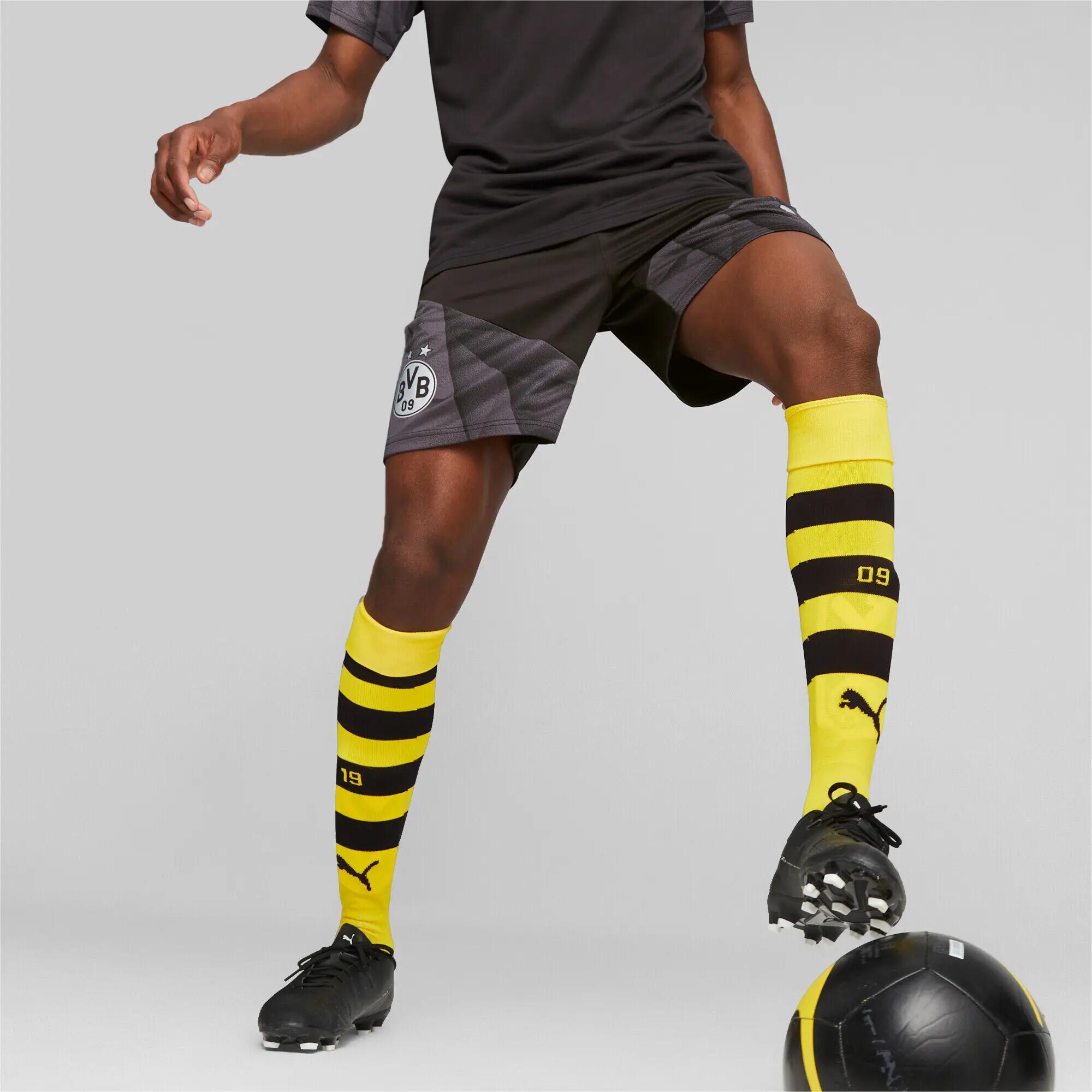 Shorts Borussia Dortmund de training de fútbol PUMA Black Silver Metallic 2/6