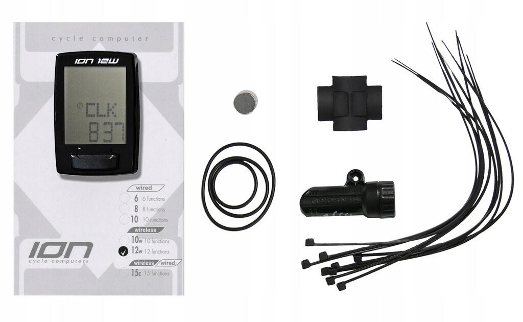 Licznik rowerowy bezprzewodowy TECHWELL ION-15C czarny 2/2