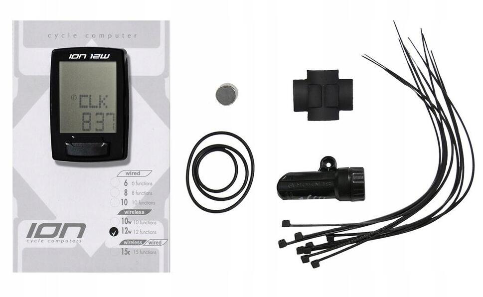 Licznik rowerowy bezprzewodowy TECHWELL ION-15C czarny