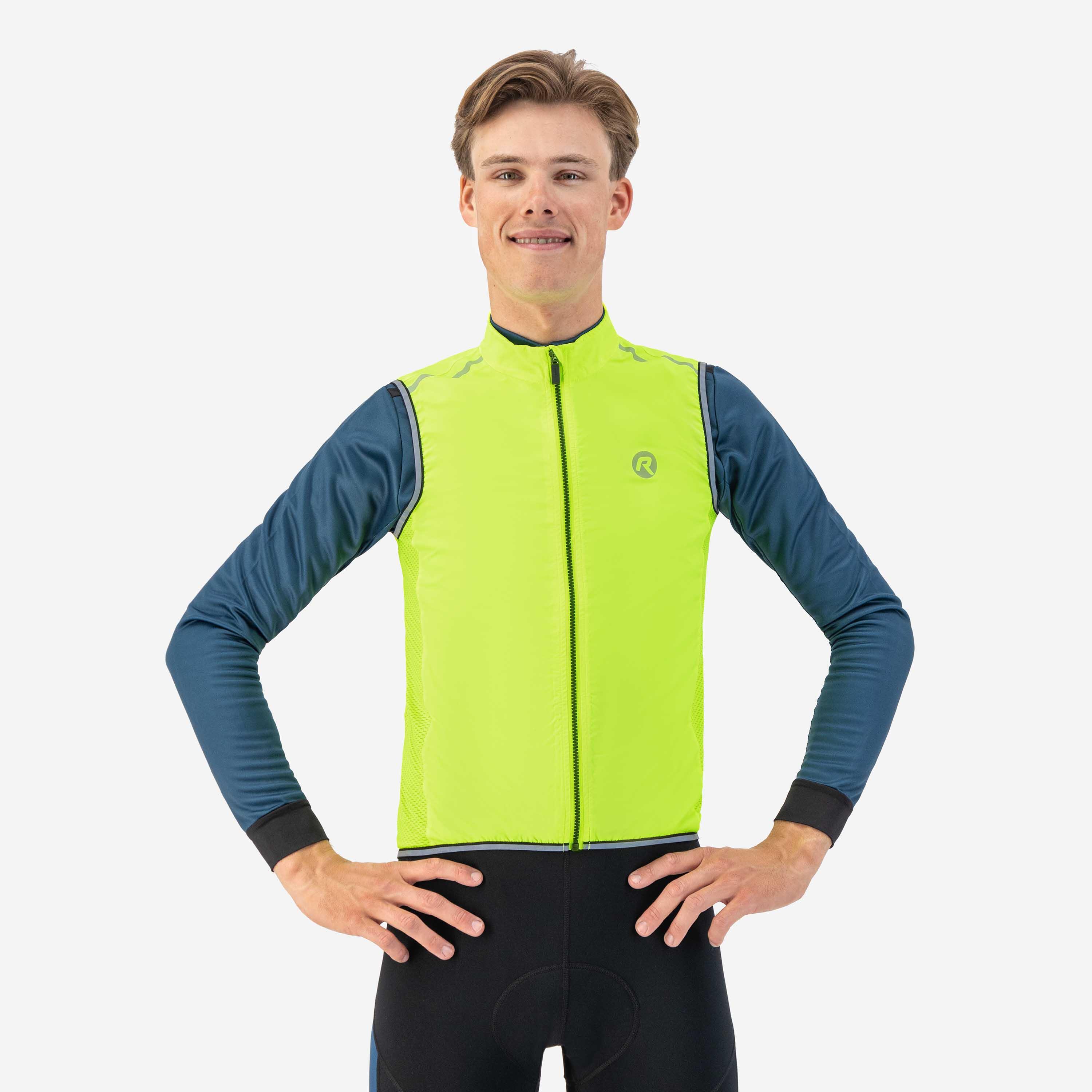 Men's Cycling Body Vest Windproof Lightweight Core Yellow 3/7
