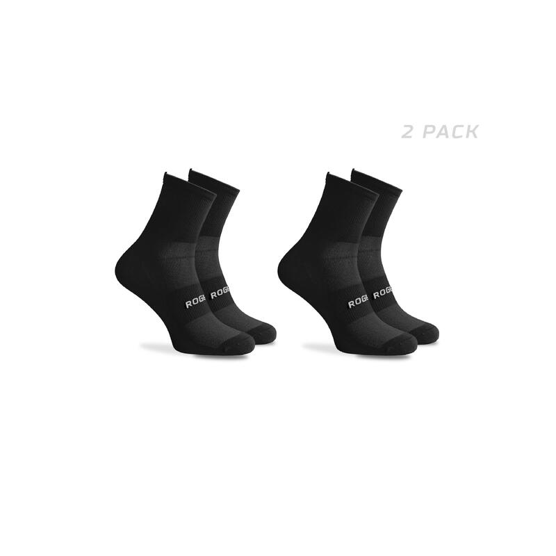 Chaussettes de cyclisme Hommes et Femmes 2-pack - Coolmax - Noir - Essential