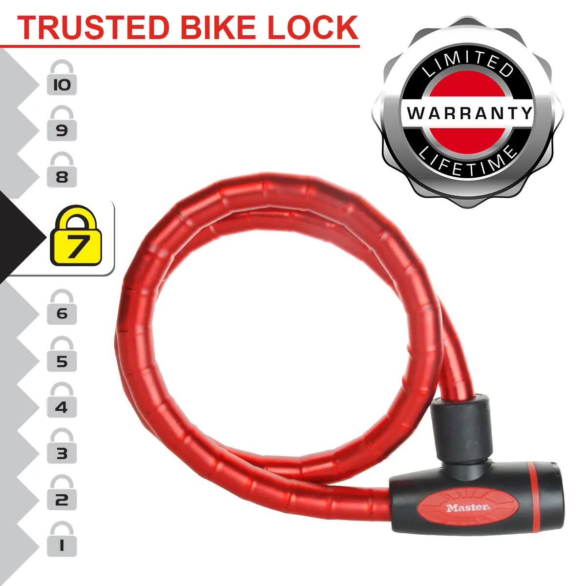 Câble antivol vélo, 4 clés, 100 cm x 18 mm 2/2