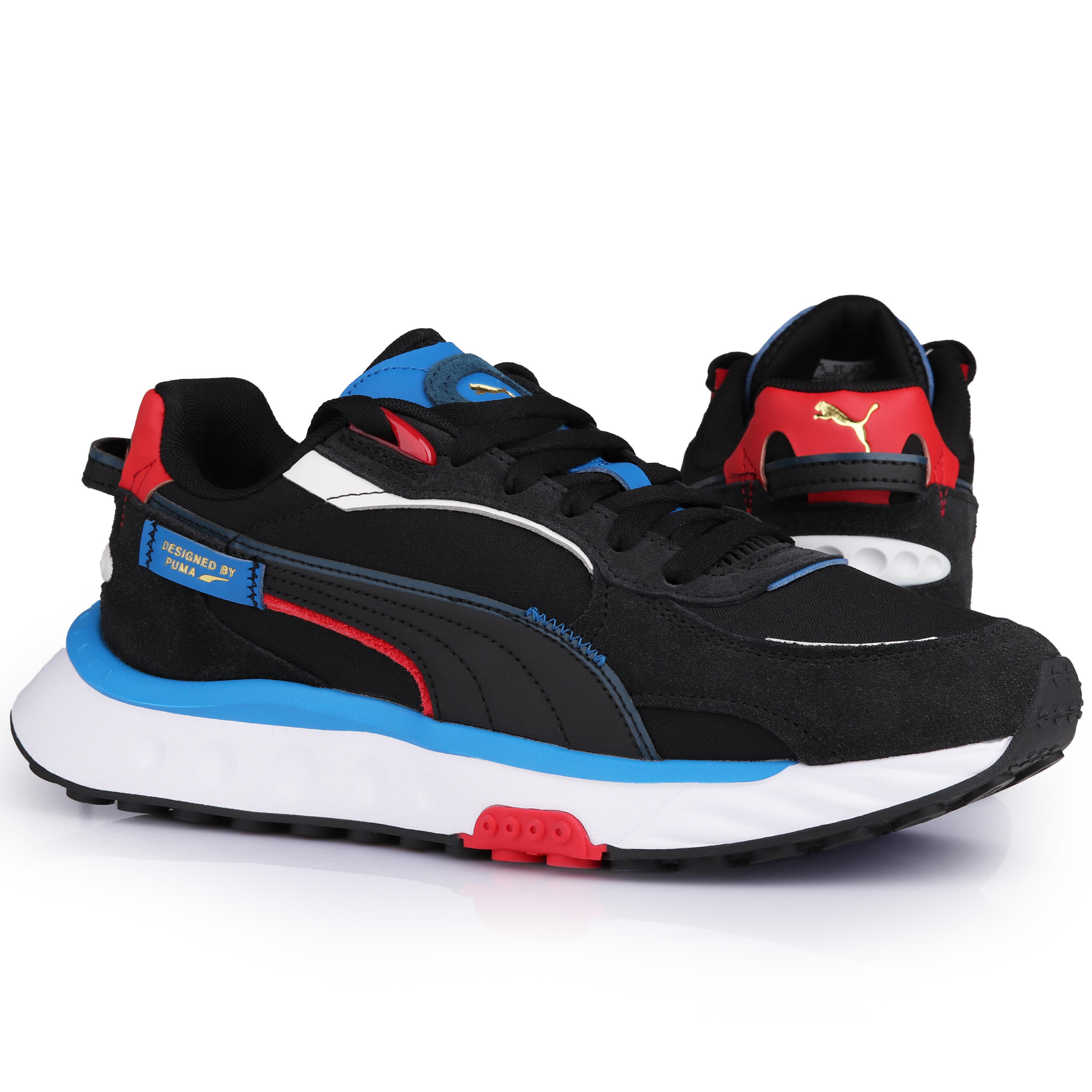 PUMA Puma Wild Rider Displaced Mens Black Trainers