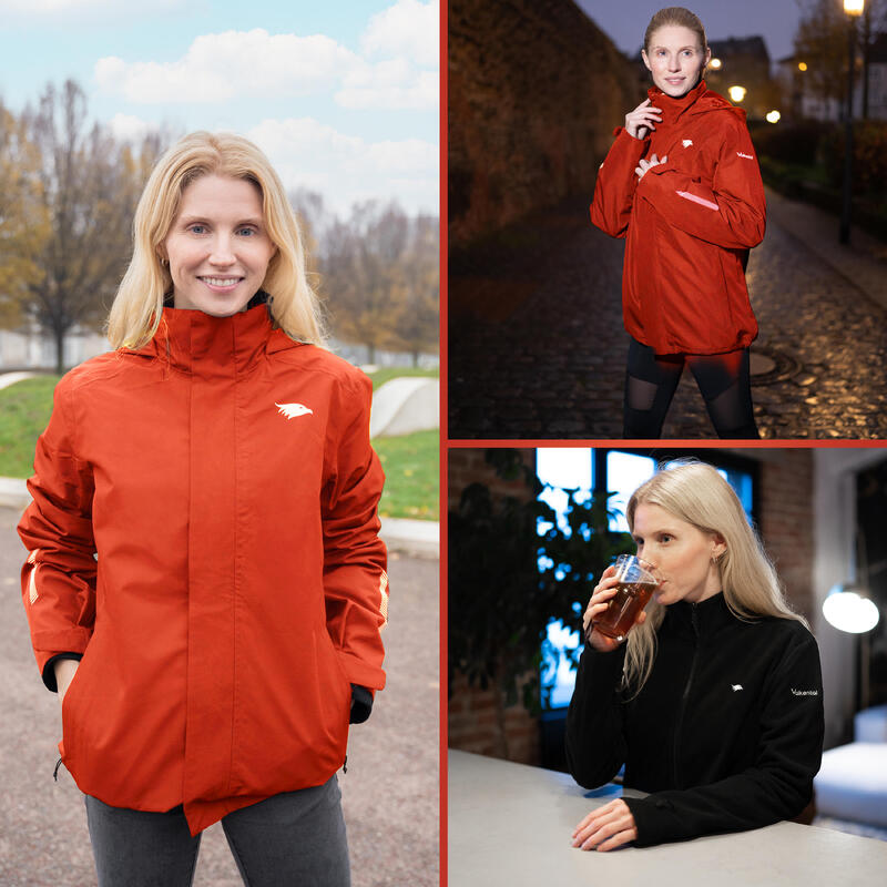 Chaqueta 3en1 inteligente - Chaqueta impermeable con forro de fleece - Mujer