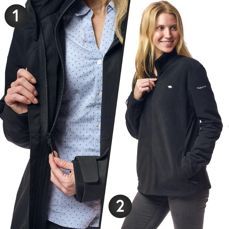 3in1 Smart Jacket - Wasserdichte Jacke mit Fleece Zipp-In - Damen