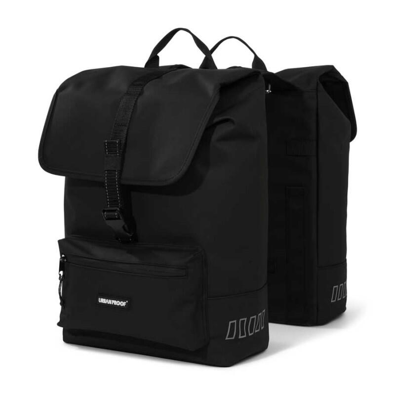 Sacoche de vélo double recyclée Cargo 38 litres 30 x 15 x 42 cm - noir