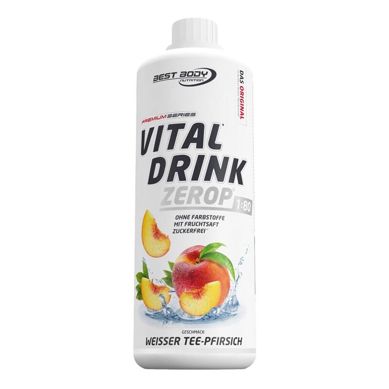 Vital Drink Zerop - Weißer Tee Pfirsich - 1000 ml Flasche