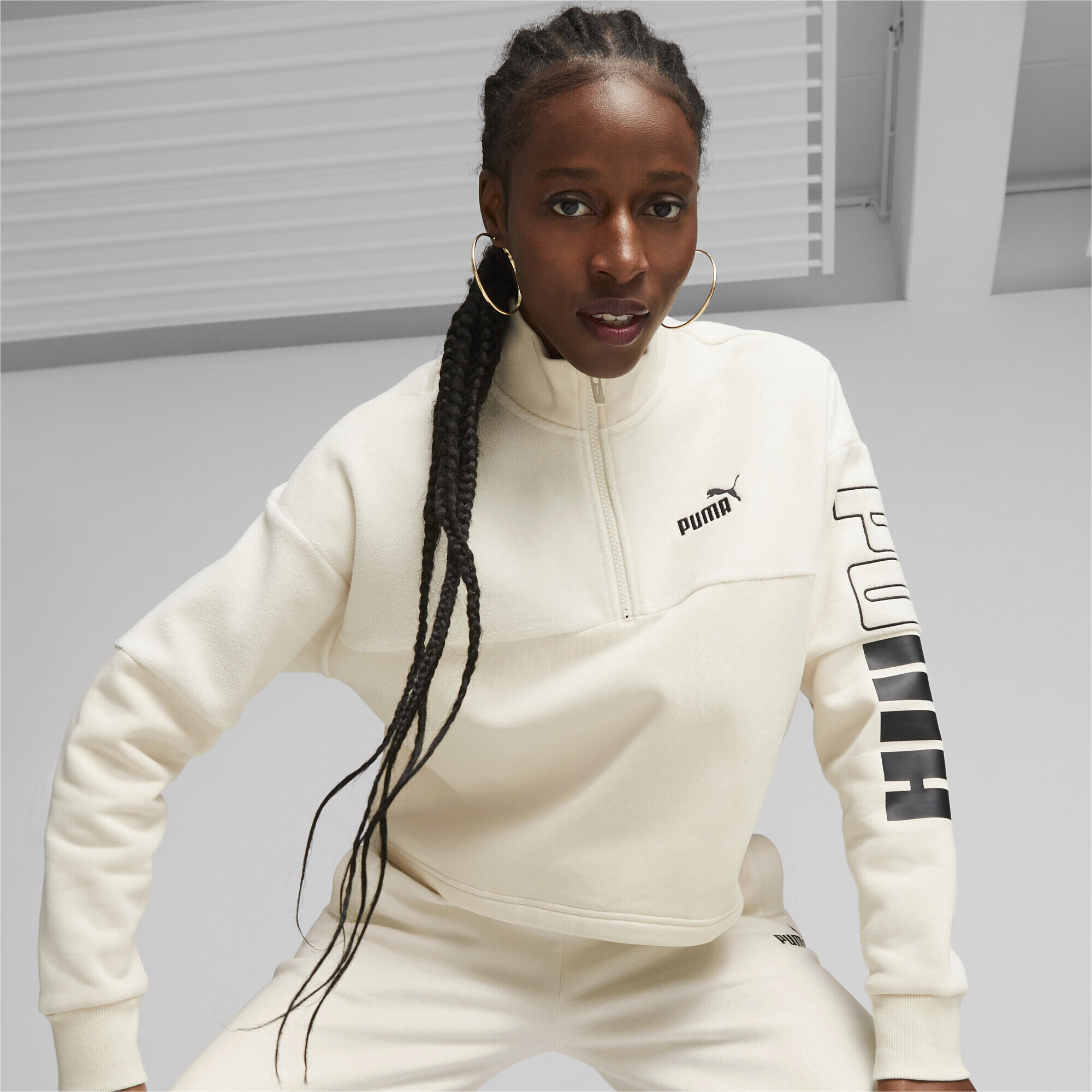 PUMA POWER Colourblock Sweatshirt Damen PUMA Alpine Snow White 2/8