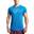 男裝印刷6in1修身跑步健身短袖運動T恤上衣 - 水鴨藍色