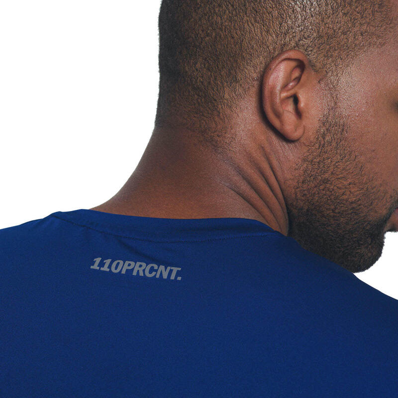 Men Dri-Fit Logo Gym Running Sports T Shirt Fitness Tee - Navy blue