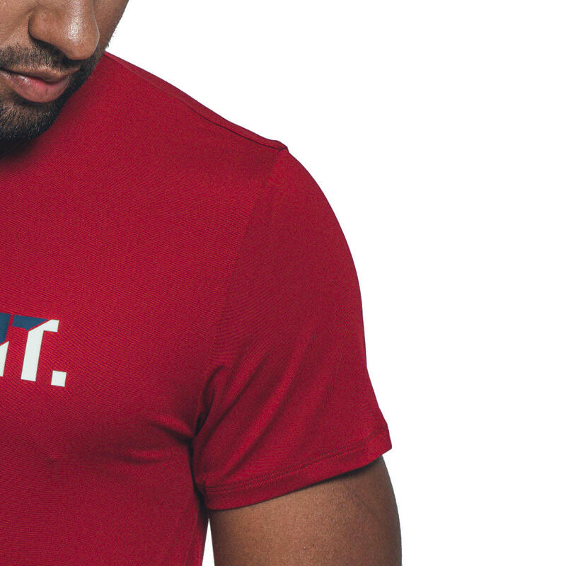 Men 110PRCNT Dri-Fit Wicking Gym Running Sports T Shirt Fitness Tee - RED