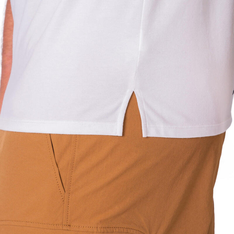 男裝LOGO彈性跑步健身短袖運動T恤上衣 - 白色