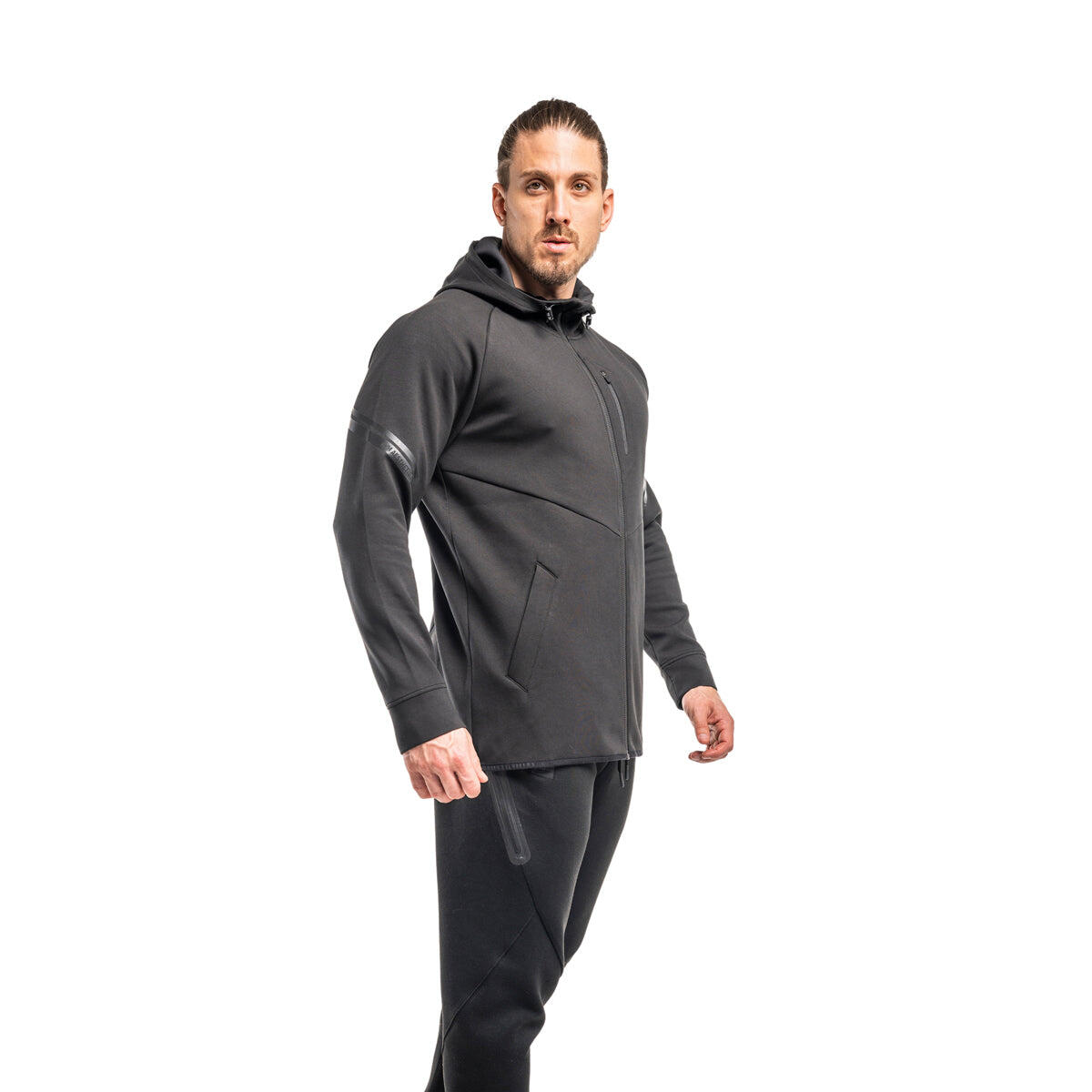 Gym Shell Jacket Men ArmPrint Lightweight Sports Softshell Windbreaker Jacket with Hood ...