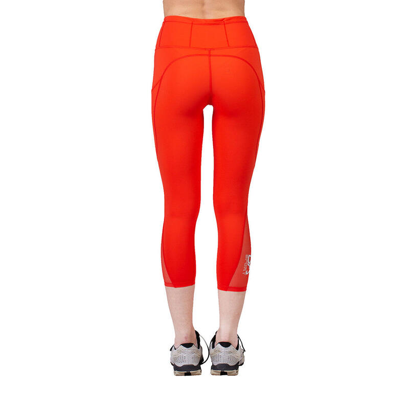 Women Mesh 7/8 High- Waist Breathable Activewear Legging - Orange