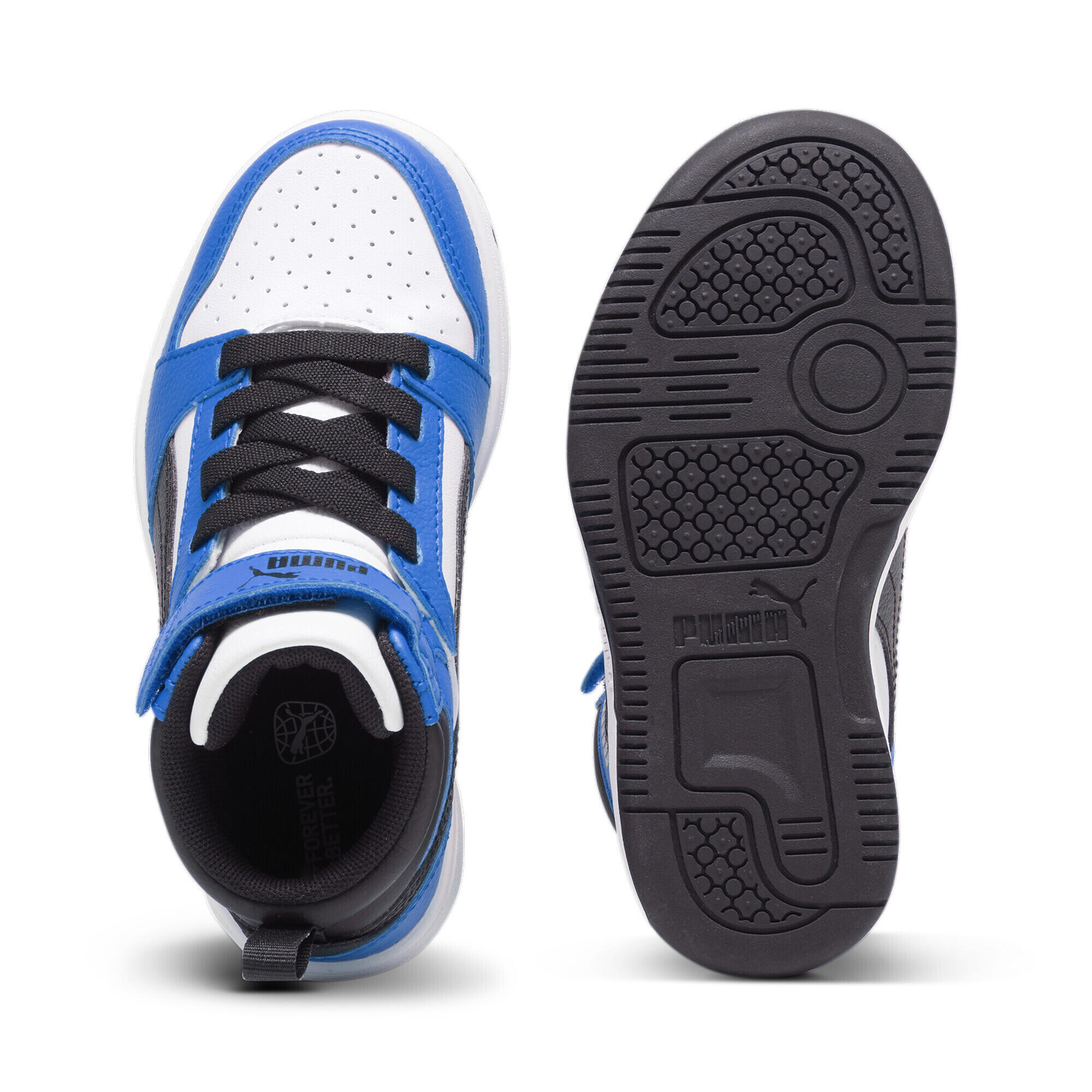 Dziecięce sneakersy Rebound V6 Mid PUMA White Black Racing Blue 6/7