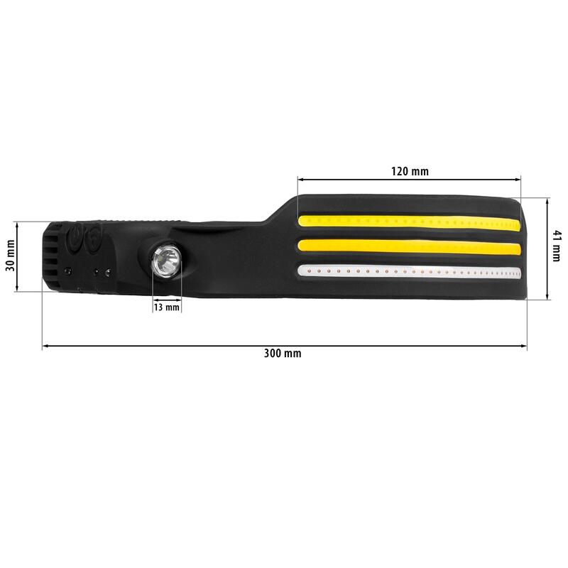 Latarka czołowa Vayox VA0130 300lm, akumulatorowa, 4x LED, USB-C, silkonowa