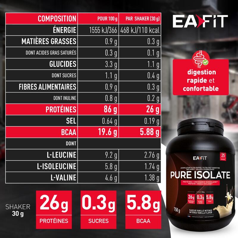 EAFIT Pure Isolate Vanille 750g