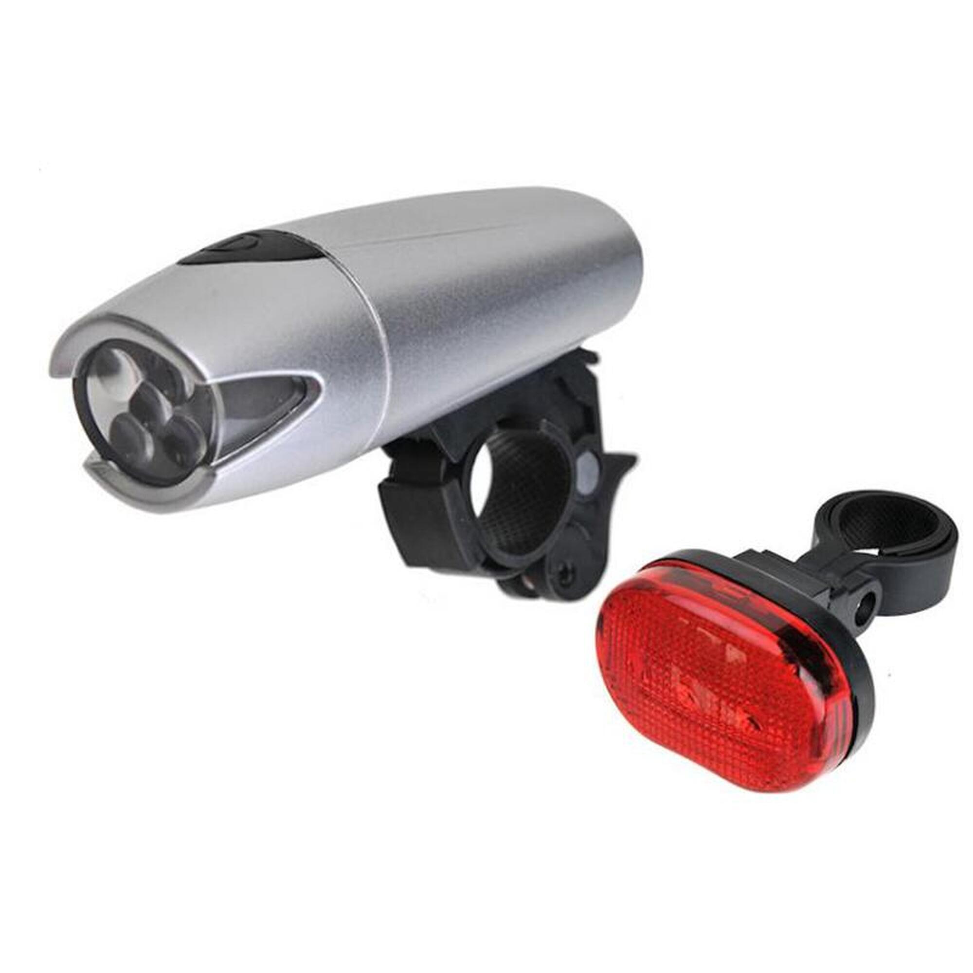 Eclairage Vélo LED avant + arrière lampe Lumière vélo Phare Feu Piles  incluses