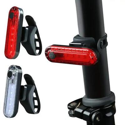 Voorlicht + achterlicht 50 lumen fietsverlichtingsset - rood + wit fietslamp