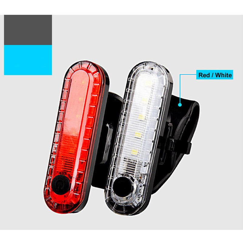 Voorlicht + Achterlicht 50 Lumen Fietsverlichtingsset - Rood + Wit Fietslamp