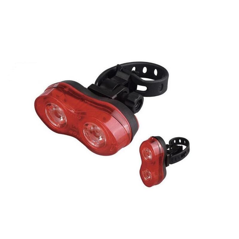 Fiets Achterlicht Rood - 2 LEDs - Fietsverlichting + Batterijen